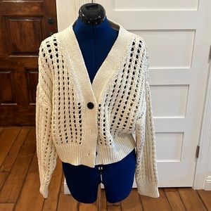 Creme Crocheted Cardigan